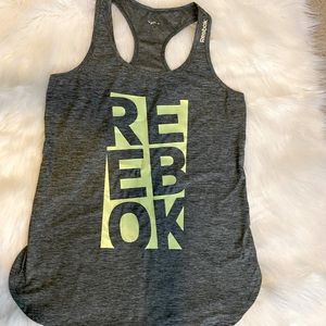 Yoga fitness top tank gray/ green Reebok size S